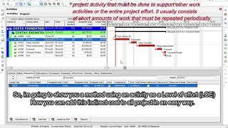 Indirect cost loading in primavera p6.