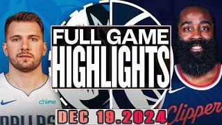 Dallas Mavericks Vs Los Angeles Clippers Full Game Highlights Dec 19,2024 NBA Season 2024-25