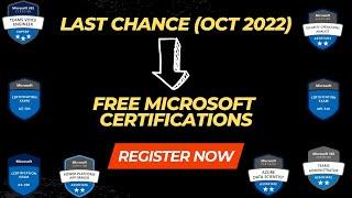 Free Microsoft Certifications  - Cloud Skills Challenge 2022 | AZ-305 az-400 dp-100 sc-200 ms-700