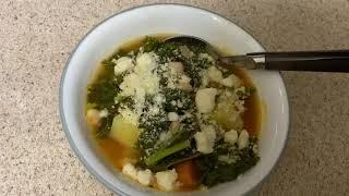 Looks Like Soup's Back on the Menu, Boys! - Cooking with Cap! (Quick Tomato, White Bean & Kale Soup)