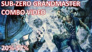 Mortal Kombat X - Sub Zero Grandmaster Combos 20%-57% (1080p 60fps MKX Gameplay)