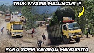 Para Sopir Kembali Menderita !!! Truk Nyaris Meluncur Di Tanjakan Batu Jomba