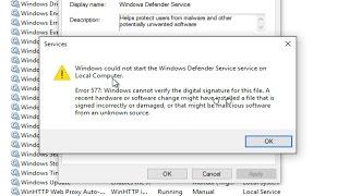 How To Fix Windows Defender Error 577: Windows Could Not Start The Windows Defender Service