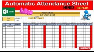 How To Make Attendance Register| How To Create Staff Attendance Register In Excel JK TUTORIALS