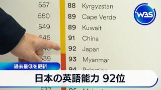 日本の英語能力 92位　過去最低を更新【WBS】