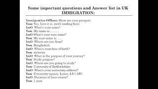 UK Immigration Question & Answer || All are important & 100% common. Part-2