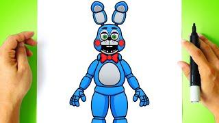 How to DRAW TOY BONNIE the Bunny - Five Nights at Freddy's - FNAF