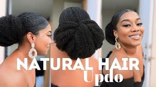 Easy Updo with extensions Tutorial For Natural Hair Beginners | Simple And Quick Hairstyle #grwm