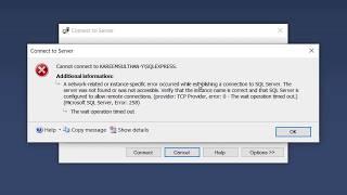 How to solve MS SQL Server network-related or instance-specific error