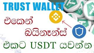 TRUST WALLET එකෙන්  BINANCE එකට නිවැරදිව USDT යවන්නෙ මෙහෙමයි