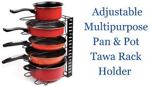 Organize Your Kitchen with the Adjustable Multipurpose Rack -Perfect Storage Solution for Pans, Pots