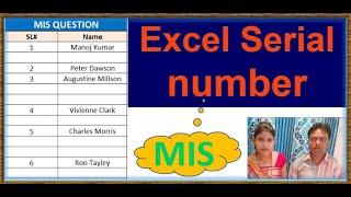 auto generate serial number in excel | insert serial number in excel | EXCEL