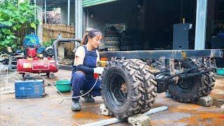 Restoring a 3000 kg tricycle from old spare parts. Part 2 cuts and welds the chassis