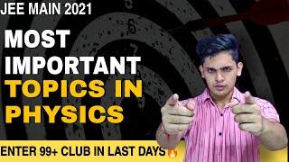 JEE MAIN 2022 : Enter into 99+ club| Most important Chapters of physics|