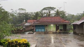 Heavy Rain Before a Cool Evening | Walk Through Beautiful Villages in Indonesia | ASMR Rain To Sleep