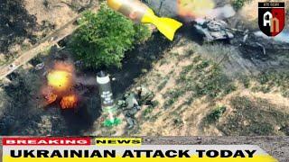 Today !!!  Ukraine force blew up 44 Russian tank in ambush and destroy armoured vehicles in Donetsk