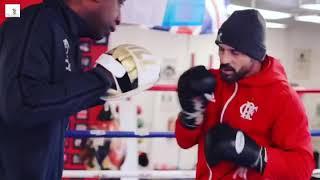 Actor Frank Grillo boxing training at Sweet Science Boxing Club Atlanta Georgia