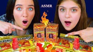 ASMR GUMMY FOOD RACE WITH WORLDS HOTTEST GUMMY BEAR | EATING SOUND