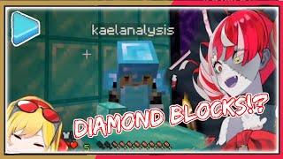 Ollie surprised by Kaela building with diamond blocks『Kureiji Ollie / Kaela Kovalskia』