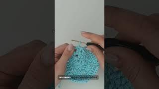 Соединение ряда и имитация столбика с накидом #вязание #crochet #сумкакрючком #art