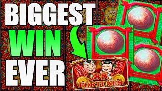 OMG!! I DESTROYED 88 FORTUNES!! MY BIGGEST WIN EVER WITH 4 HANDPAY JACKPOTS!