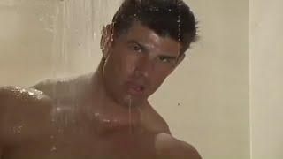 Huge Muscular Guy Taking A Shower