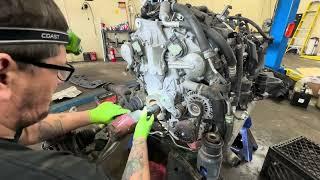 2017 Nissan Pathfinder engine removal, timing chains