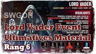 SWGOH - Lord Vader Event - Ultimatives Material erspielen - Rang 6