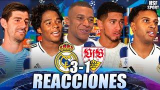  REACCIONES MBAPPE BELLINGHAM COURTOIS ENDRICK y RODRYGO post partido Real Madrid 3 Stuttgart 1