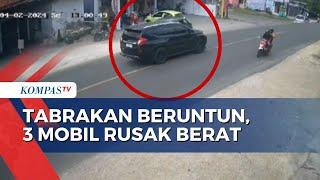 Detik-Detik Tabrakan Beruntun 3 Mobil di Jalan Raya Sumenep, Pengemudi Luka Ringan