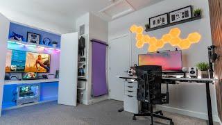 My Home Office Tour! (2023) | Productivity Desk Setup + Hidden Gaming Setup