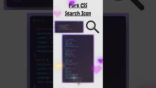 *Free Source Code* Pure CSS Search Icon | Search Icon with HTML and CSS 