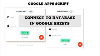 Login Form With Google Apps Script - Login Sign Up V.1 Plus | Connect to Database in Google Sheets