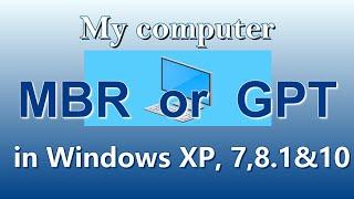 How to find out the partition scheme on a PC - GPT or MBR.Windows XP, 7, 8.1 and 10. In Rufus