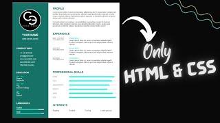 Resume using HTML and CSS | CV design in HTML CSS || #CodeElse