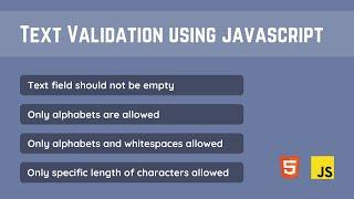 Alphabet or Text Validation In JavaScript | limit input size | only alphabets or white space allowed