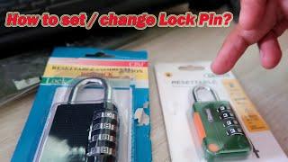 How to set a combination lock 4 digit in English