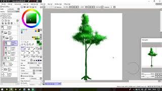 Drawing Simple Tree Using Brush Texture in Paint Tool SAI