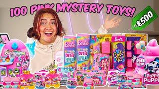 Unboxing 100 *PINK* Mystery toys!! *RARE FINDS*