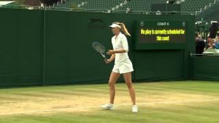 Maria Sharapova hits the practice court