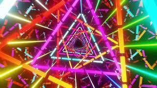 VJ Loop triangle Neon bright Lights Abstract Background Video 4K