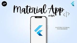 Flutter Widget Tutorial: Material App Widget for Beginners | Flutter Tutorial | Dart