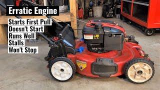 Erratic Lawn Mower Engine Performance - Starts and Runs Great / Stalls or Will Not Start