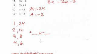 Factoring -  Practice Question #16