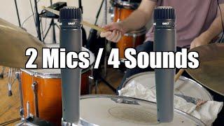 Recording Drums with 2 SM57 mics (4 sounds with 2 mics)