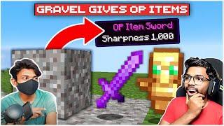 Minecraft, But Gravel Drops OP Items | in Telugu | Maddy Telugu Gamer