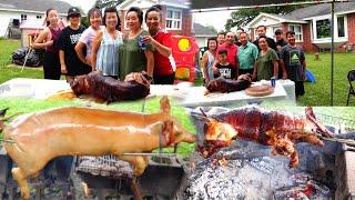 Hmong American Grill A Pig For Family Reunion/Ci npua noj qab tiag2