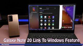 Galaxy Note 20 Link To Windows Feature