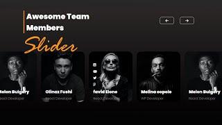 Team Section Card Slider HTML CSS and JavaScript | responsive team section html css