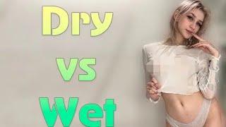 [4K] Transparent Clothes Dry vs Wet Try onHaul with Moonsi